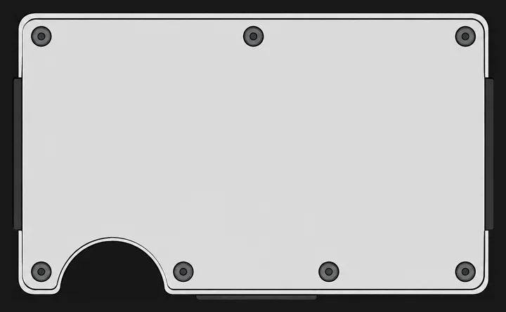 Illustration of the Ridge Ridge Wallet (aluminum)